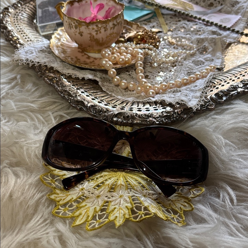 Cole Hann Designer Sunglasses Oval Round Brown Tortoise Gold Sunnies Shades Cute